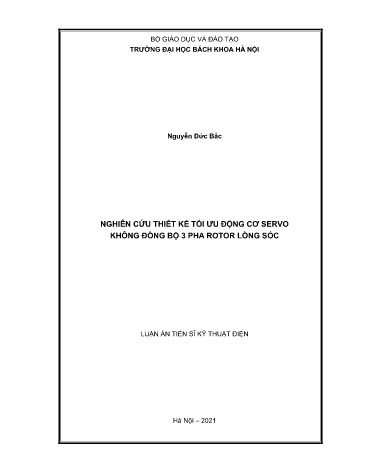 Luận án Nghiên cứu thiết kế tối ưu động cơ servo không đồng bộ 3 pha rotor lồng sóc