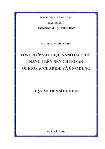 Luận án Tổng hợp vật liệu nano đa chức năng trên nền chitosan oligosaccharide và ứng dụng