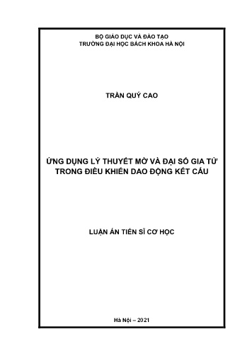 Luận án Ứng dụng lý thuyết mờ và đại số gia tử trong điều khiển dao động kết cấu