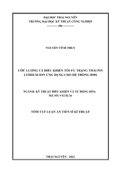 Luận án Ước lượng và điều khiển tối ưu trạng thái pin lithium-ion ứng dụng cho hệ thống bms