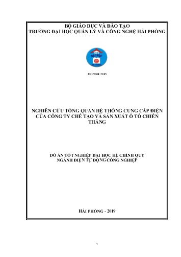 Đồ án Nghiên cứu tổng quan hệ thống cung cấp điện của Công ty chế tạo và sản xuất ô tô Chiến Thắng