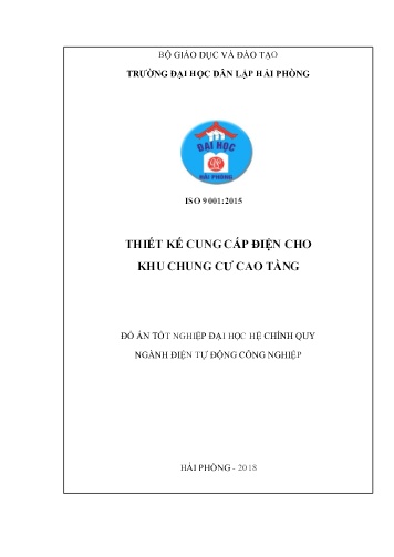 Đồ án Thiết kế cung cấp điện cho khu chung cư cao tầng